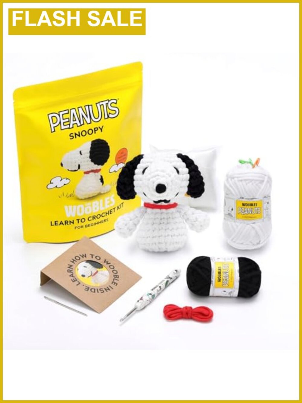 Beginner Crochet Kit Snoopy Amigurumi PreStarted Yarn DIY Craft Gift